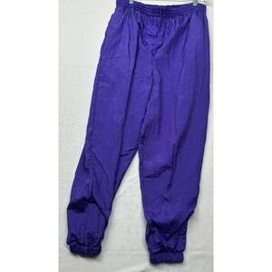 Vintage Bold Spirit Intl Purple Nylon Jogger‎ Pants Women's Large Track Pants